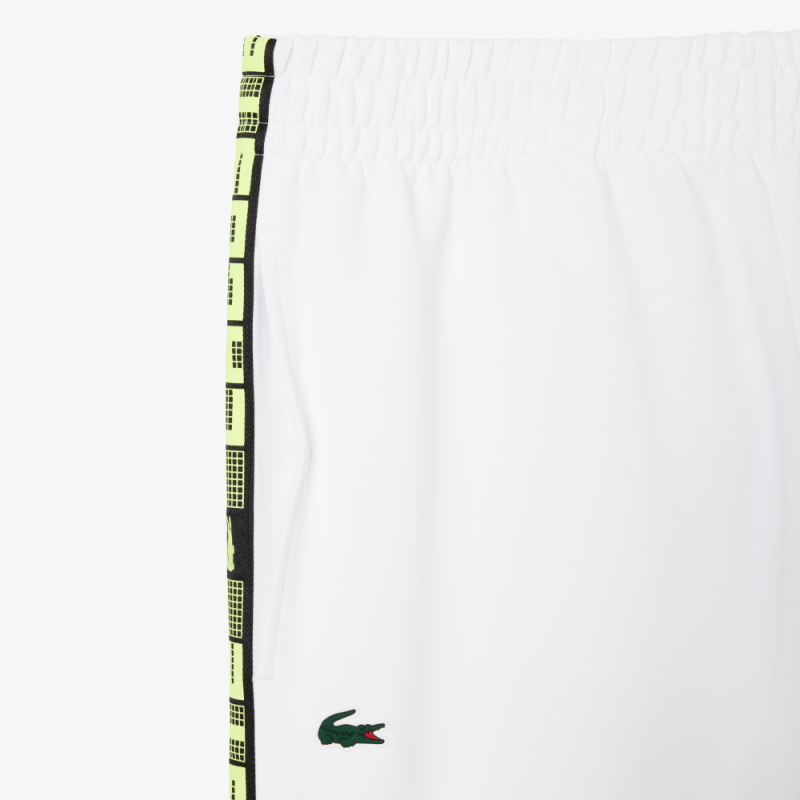Pantalon de survêtement Homme Lacoste – Blanc – Tennis bandes griffées