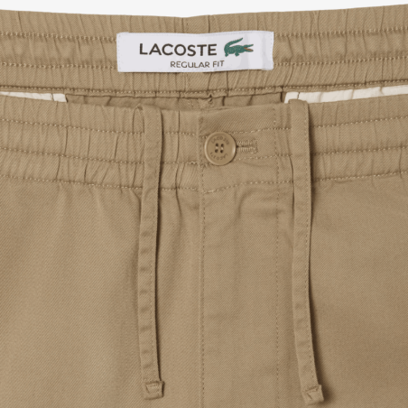 Pantalon de survêtement Lacoste – Beige – chino regular fit coton
