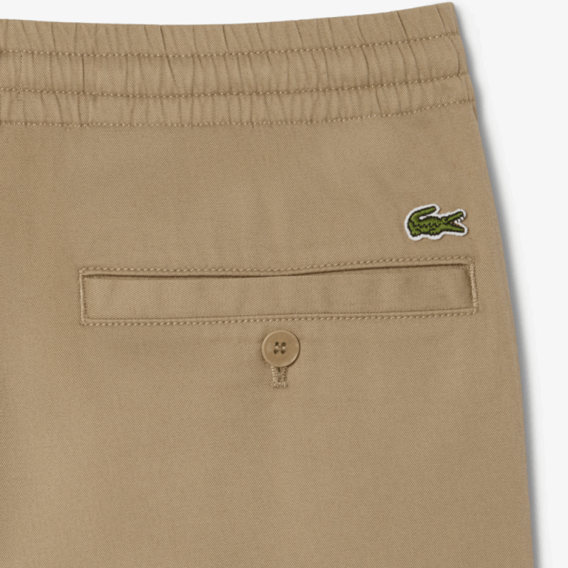 Pantalon de survêtement Lacoste – Beige – chino regular fit coton
