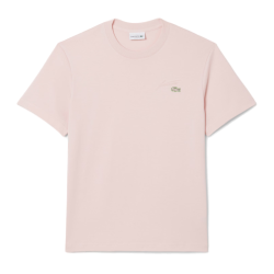 T-shirt  Lacoste -Rose Clair-  signature brodé en jersey épais