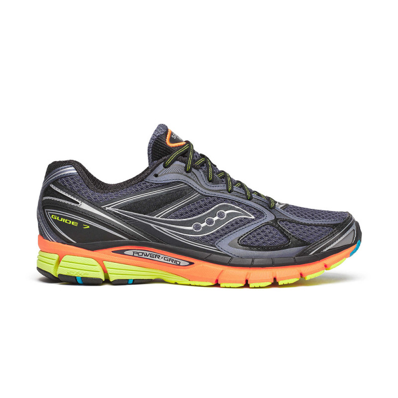 Baskets Saucony ProGrid Guide 7 Grises – Amorti dynamique et stabilité pour vos runs