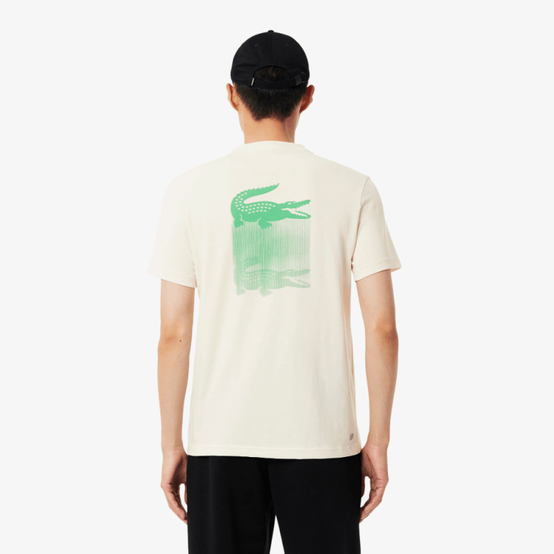 T-shirt  Lacoste -Blanc Cassé- Sport Ultra Dry imprimé