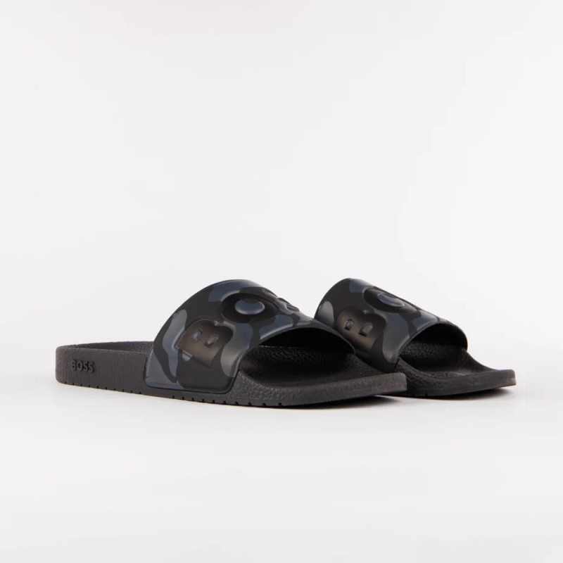 Mules Boss ARYEH_SLID_NPCMLG Noires et Grises – Élégance contrastée et confort au quotidien