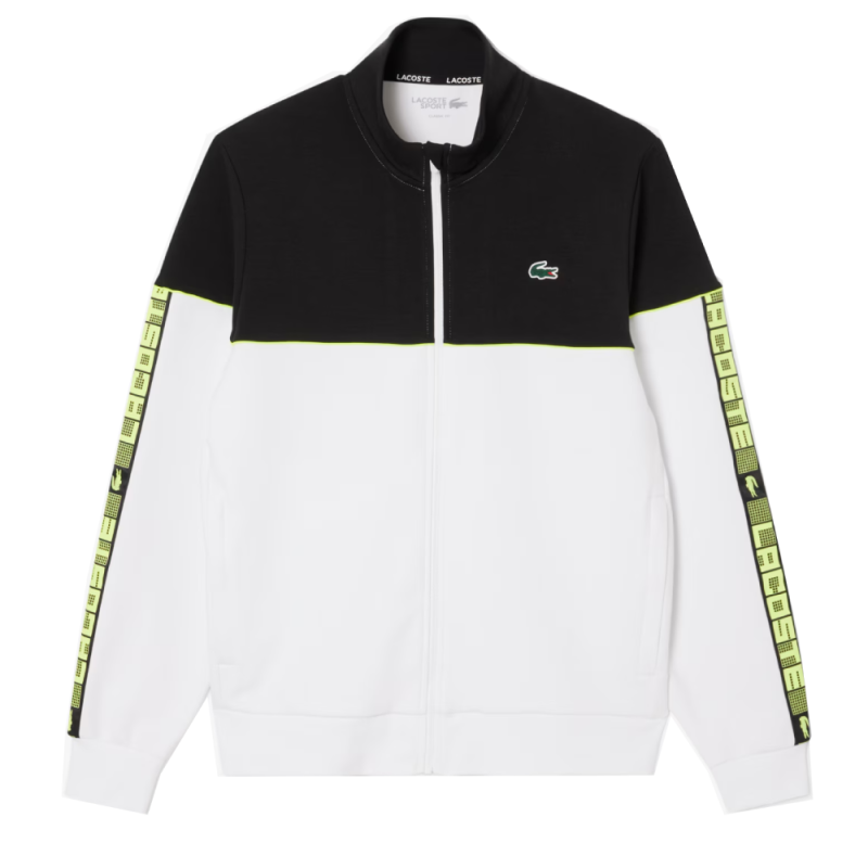Sweatshirt zippé  Lacoste -Blanc-Tennis color-block