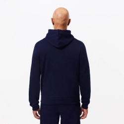SWEATSHIRT  À CAPUCHE LACOSTE HOMME - BLEU MARINE - EN COTON BIOLOGIQUE