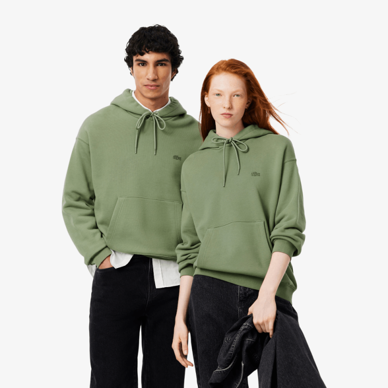 Sweatshirt à capuche   Lacoste -Vert- molleton épais  unisexe