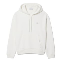 Sweatshirt à capuche molleton épais LACOSTE blanc