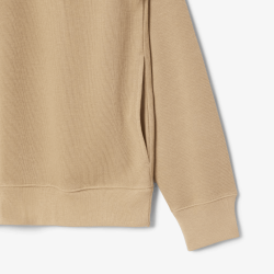 Sweatshirt zippé interlock col montant LACOSTE beige