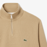 SWEATSHIRT ZIPPÉ LACOSTE INTERLOCK COL MONTANT BEIGE