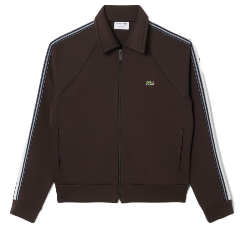 Sweatshirt zippé  Lacoste  -Marron- en coton issu de l'agriculture biologique