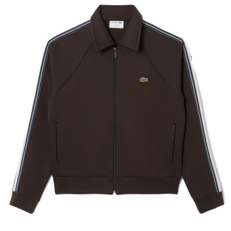 Sweatshirt zippé  Lacoste  -Marron- en coton issu de l'agriculture biologique