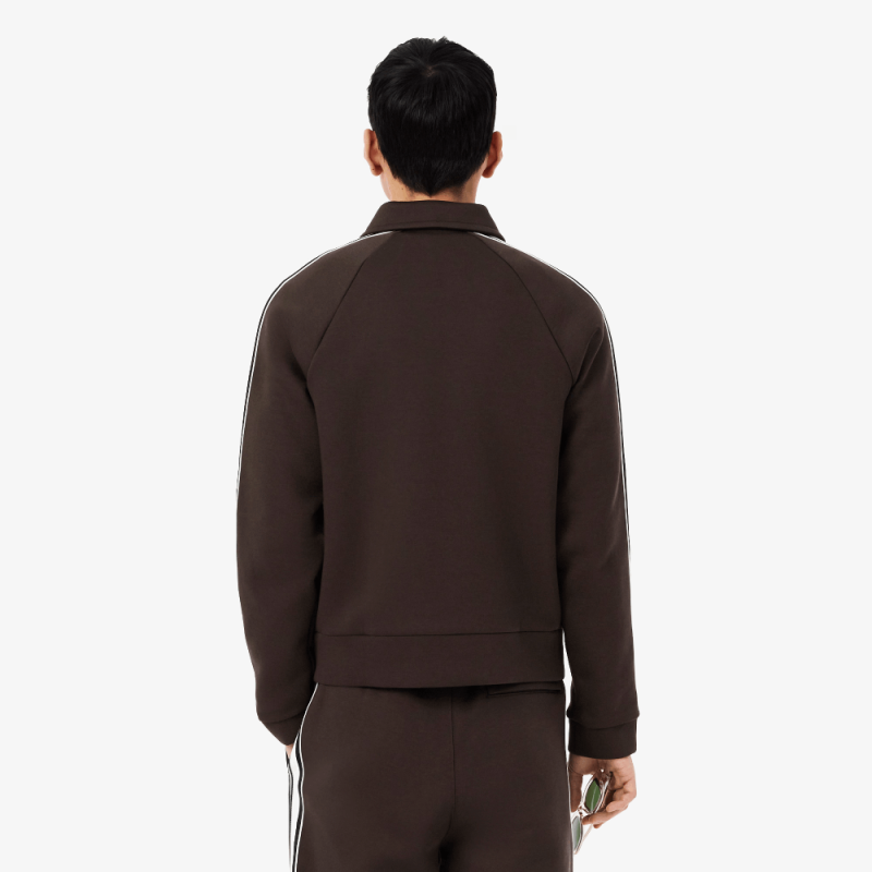 Sweatshirt zippé  Lacoste  -Marron- en coton issu de l'agriculture biologique