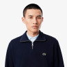 Sweatshirt zippé interlock col montant LACOSTE bleu marine