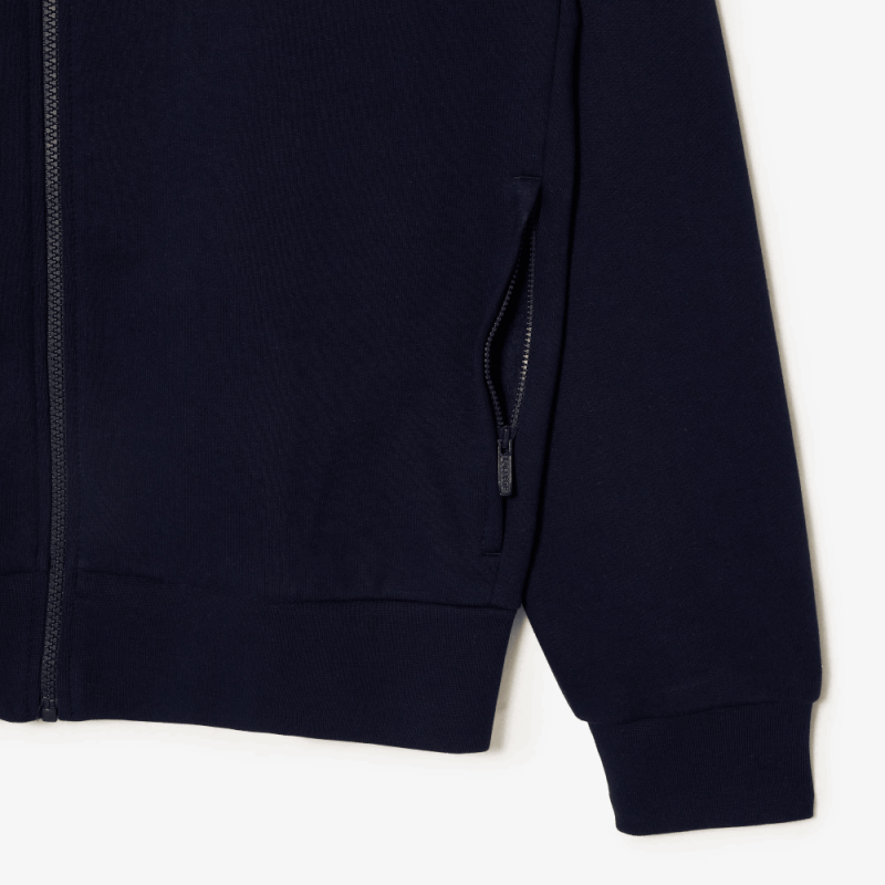 Sweatshirt zippé Lacoste -Bleu Nuit-  regular fit en molleton col montant