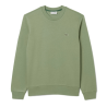 SWEATSHIRT HOMME LACOSTE - VERT -  EN MOLLETTON GRATTÉ DE COTON