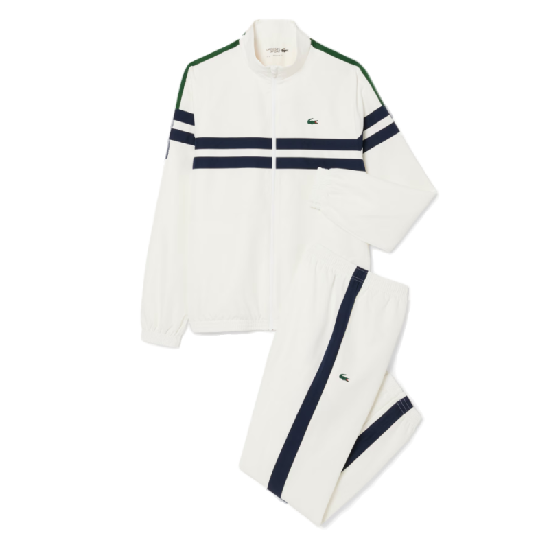 Survêtement Lacoste-Blanc Cassé- Tennis imprimé