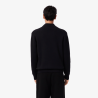 Blouson aviateur Lacoste -Noir- en tricot de coton et de laine