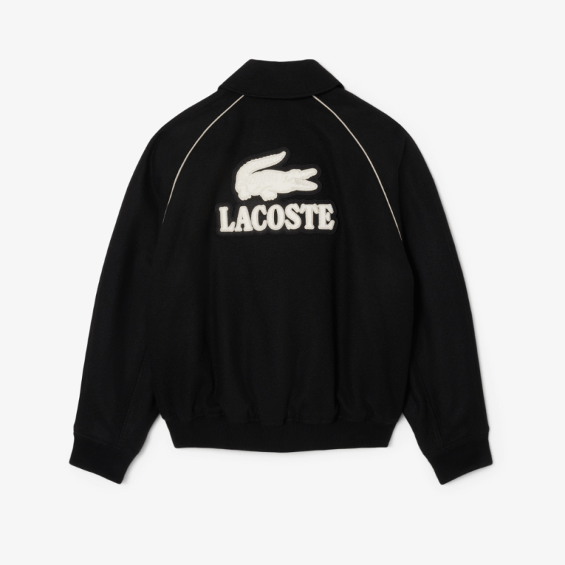 Veste varsity laine badge LACOSTE beige