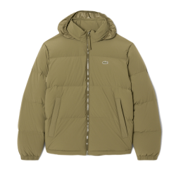 Doudoune à capuche déperlante LACOSTE verte