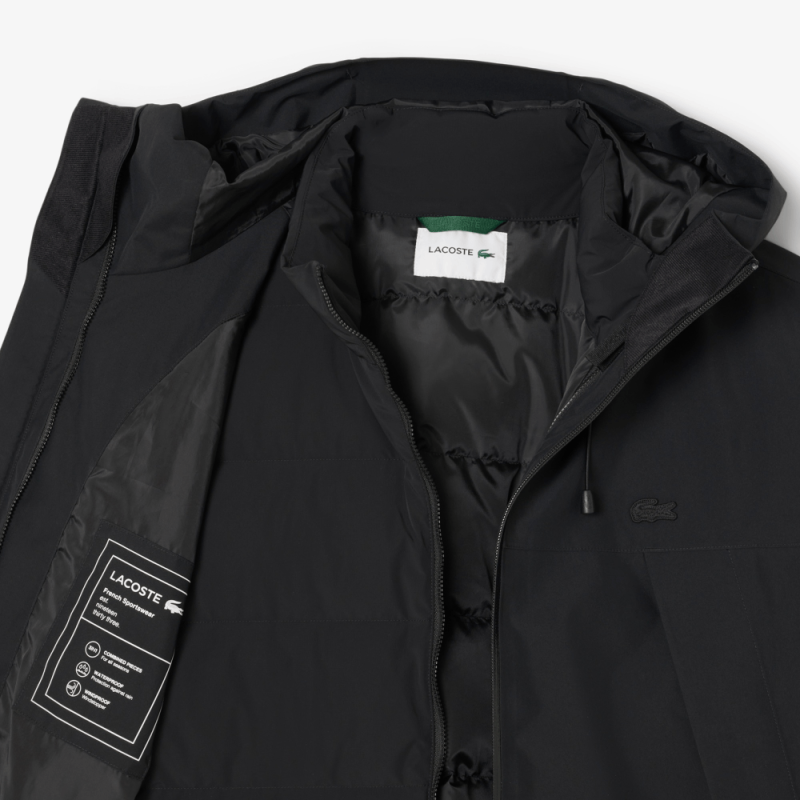 Parka Lacoste -Noir- 3 en 1 imperméable rembourrée