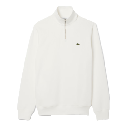 Sweatshirt zippé interlock col montant LACOSTE blanc