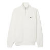 SWEATSHIRT ZIPPÉ LACOSTE -BLANC- INTERLOCK COL MONTANT