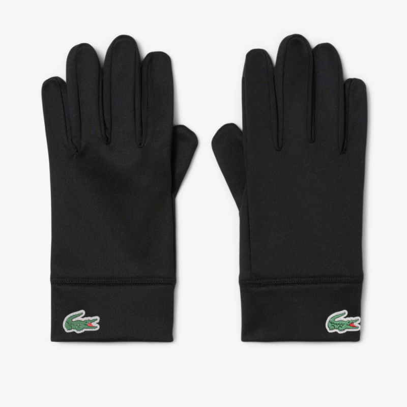 Gants Lacoste-Noir- Sport polaire crocodiles réfléchissants ,Chez DM'Sports