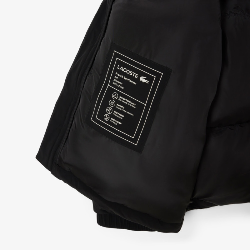 Doudoune Lacoste - Noir - à capuche déperlante