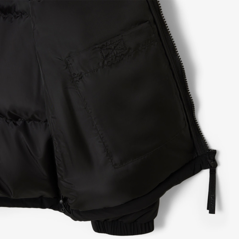 Doudoune Lacoste - Noir - à capuche déperlante