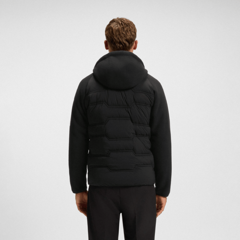 Veste Boss hybride déperlante-Noir -avec polaire finition peluche et matelassage -OW_Hole19 HY HD