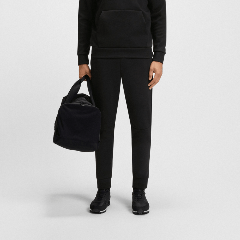 pantalon de survêtement Boss -Noir- en coton mélangé avec finitions à rayures-Pants Zone