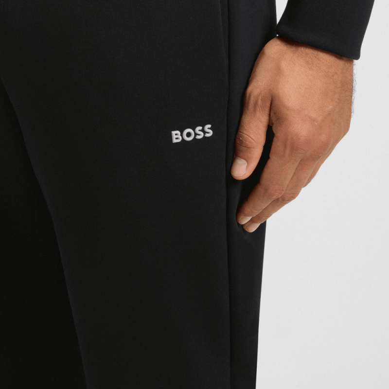 pantalon de survêtement Boss -Noir- en coton mélangé avec finitions à rayures-Pants Zone