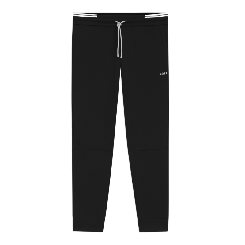 pantalon de survêtement Boss -Noir- en coton mélangé avec finitions à rayures-Pants Zone