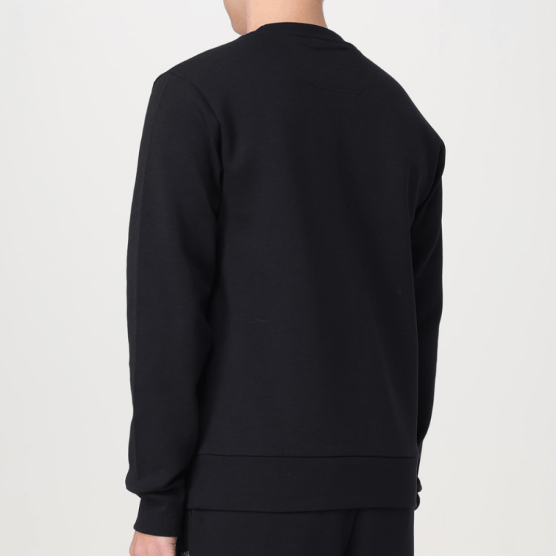 Sweat-shirt Boss-Noir-en coton stretch avec logo sandwich-Salbo