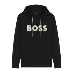 Sweat à capuche Boss -Noir- en mélange de coton avec logo moulé- Soody Zone