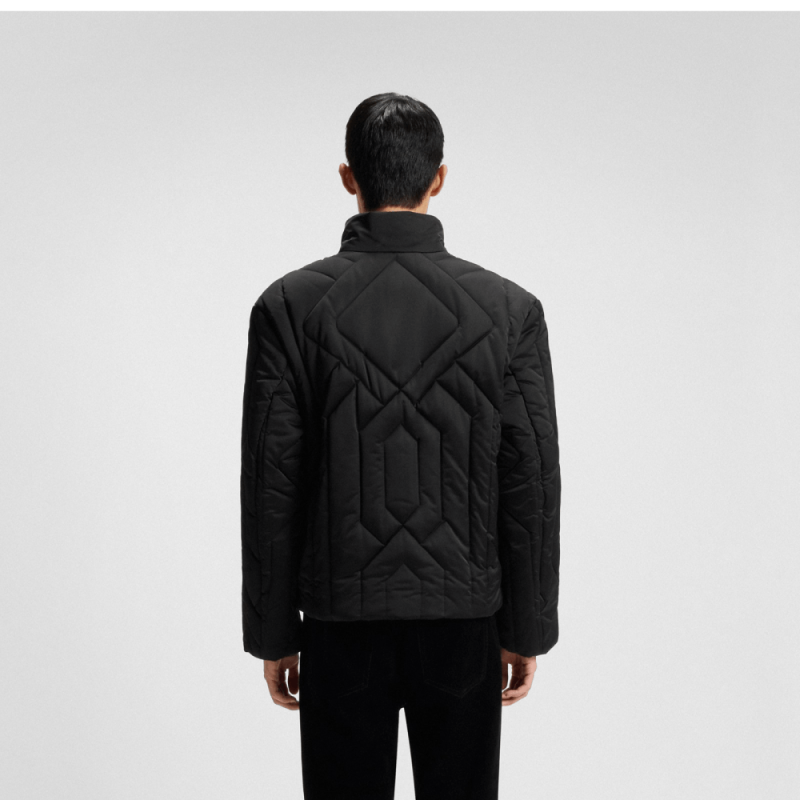 Veste déperlante Boss -Noir- en satin matelassé-Barino