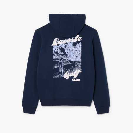 Sweatshirt  Lacoste -Bleu nuit  - à capuche Golf molleton imprimé chez DM sports