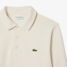 Sweatshirt  Lacoste - Blanc cassé - col polo coton côtelé