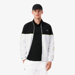 Sweatshirt zippé Lacoste - Blanc - Tennis color-block