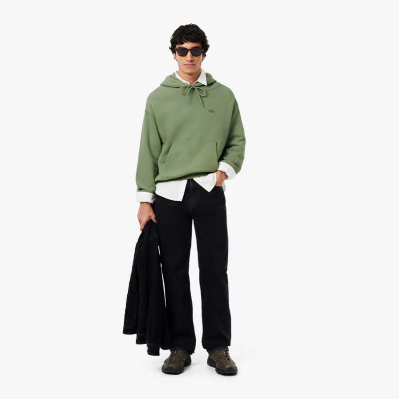Sweatshirt à capuche Lacoste - Vert - molleton épais unisexe