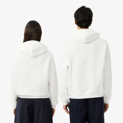 Sweatshirt à capuche Lacoste - Blanc - molleton épais unisexe