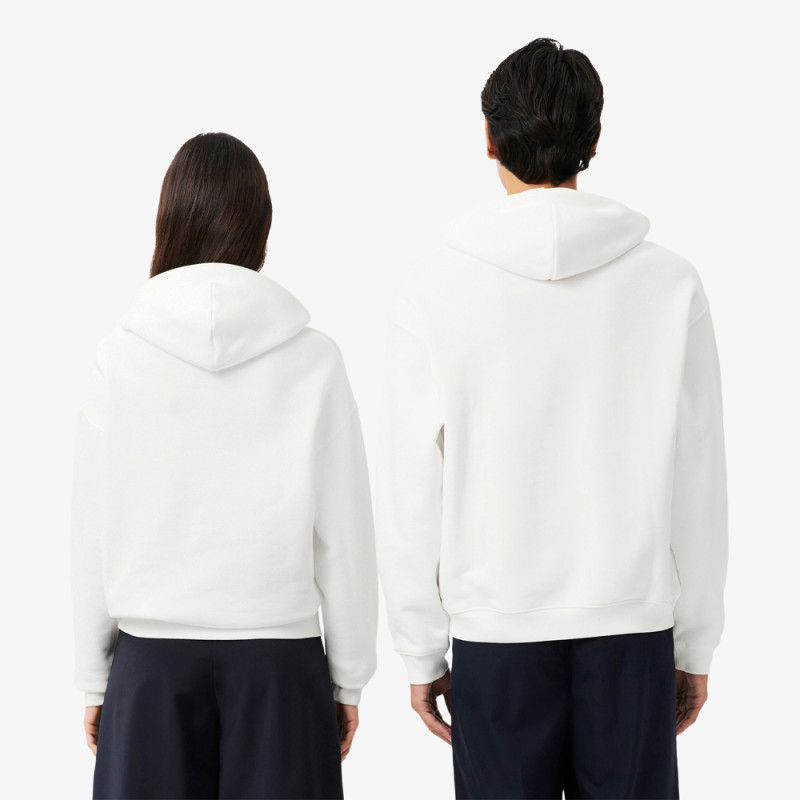 Sweatshirt à capuche Lacoste - Blanc - molleton épais unisexe