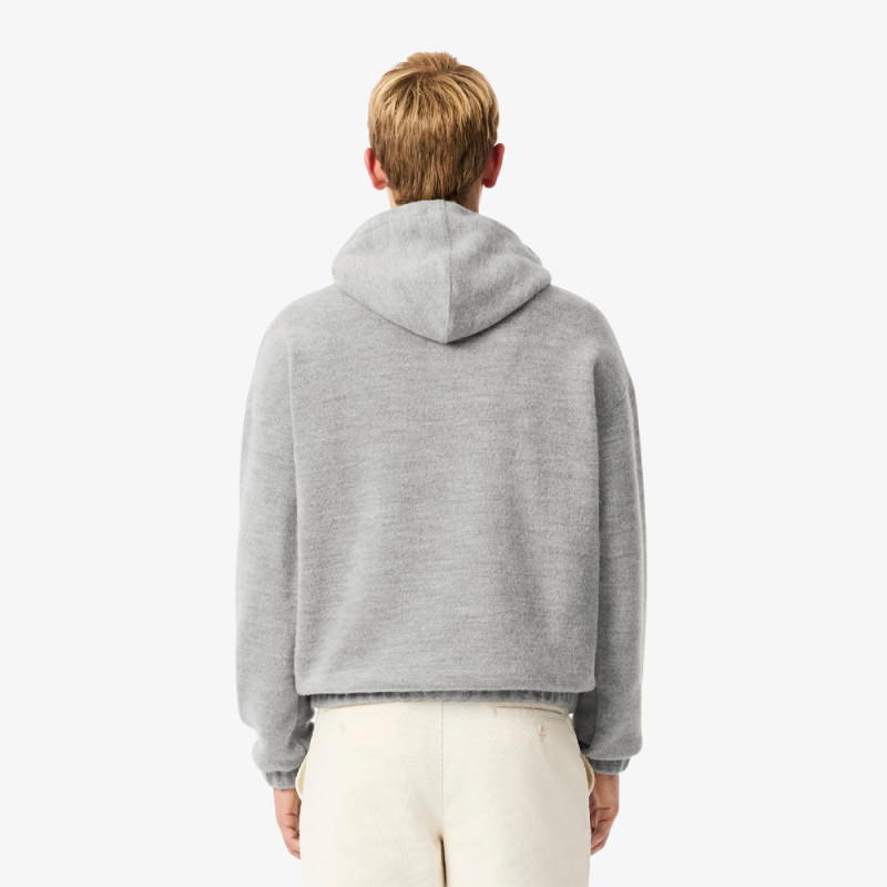 Sweat à capuche Lacoste - Gris - signature brodé