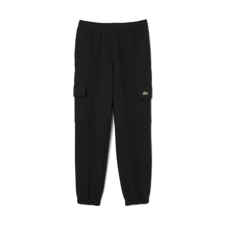 Pantalon de survêtement Homme Lacoste – Noir – Molleton de Coton Biologique & Détails Cargo