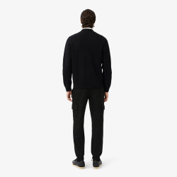 Pantalon de survêtement Homme Lacoste – Noir – Molleton de Coton Biologique & Détails Cargo