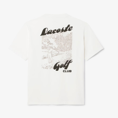 T-shirt  Lacoste -Blanc - relaxed fit Golf imprimé graphique