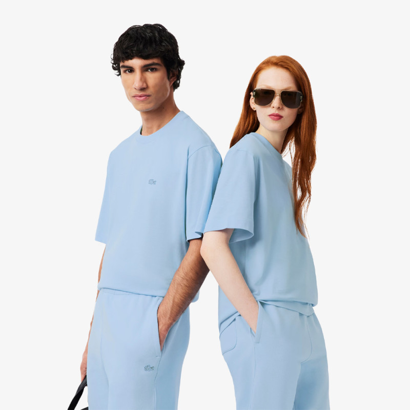 T-shirt  Lacoste - Bleu Clair -  loose fit jersey épais unisexe