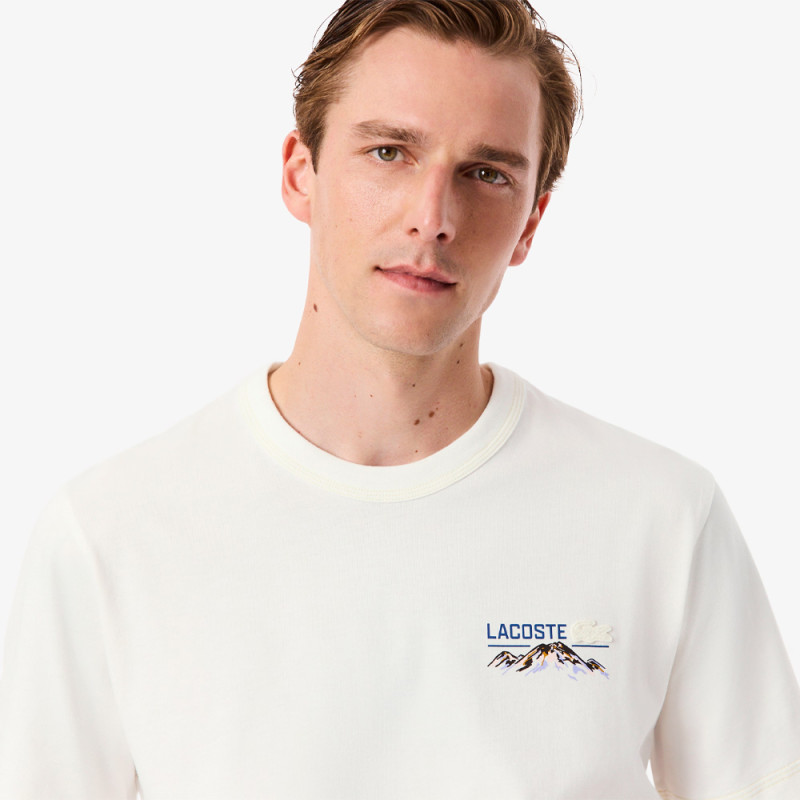 T-shirt Lacoste -Blanc - jersey imprimé