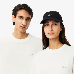 T-shirt  Lacoste -Blanc - loose fit jersey épais unisexe  chez DM'Sports