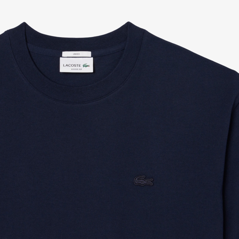 T-shirt Lacoste - Bleu nuit - loose fit jersey épais unisexe
